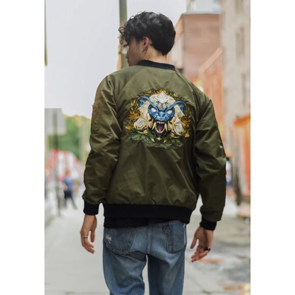 BibiSama Zodiac NEW Bomber Monkey Jacket Size XL 12 Color Embroidery Designs - Picture 1 of 14